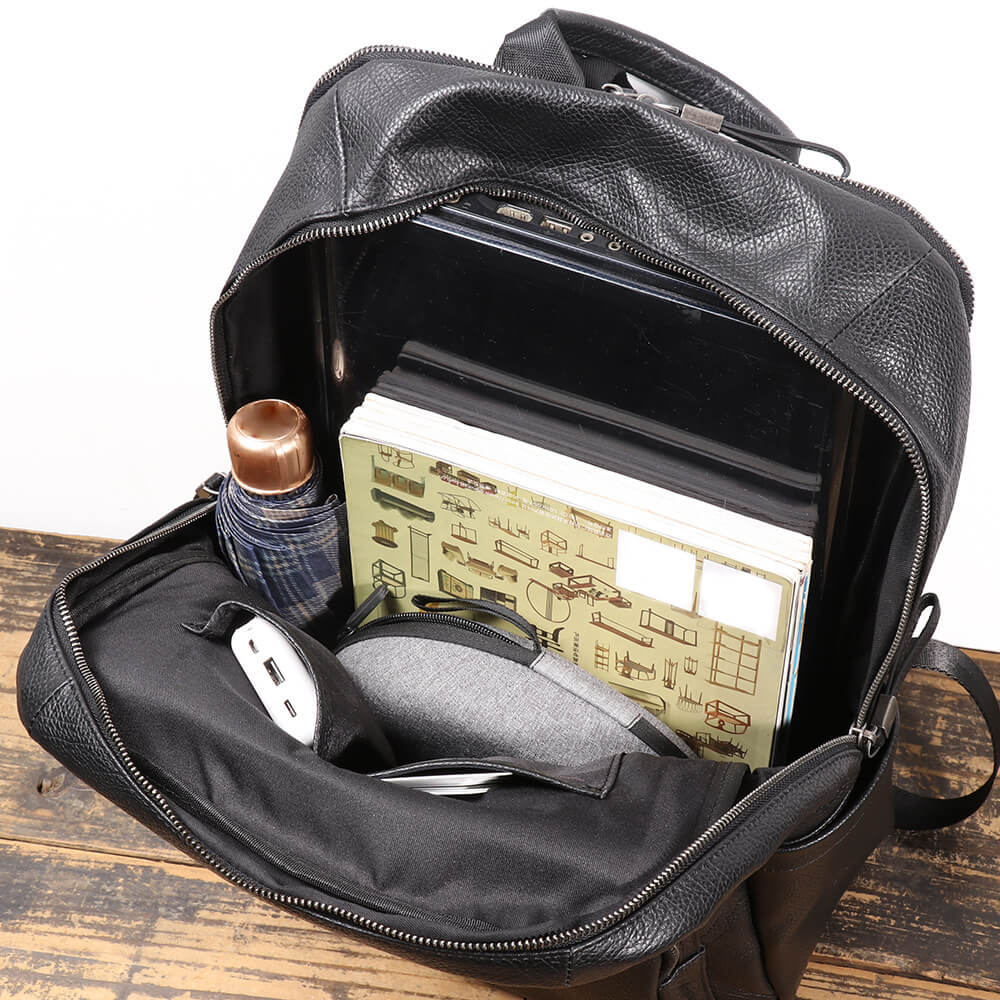 Versatile Top Grain Leather Backpack – Babylon Leather - Babylon LeatherBabylon LeatherLJ007 - Black