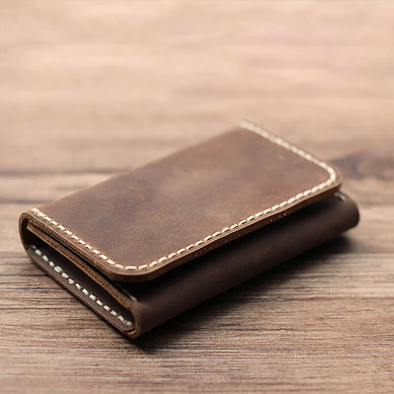 Vintage Card Holder Crazy Horse Leather DIY Kit – Babylon Leather - Babylon LeatherBabylon LeatherCY58-Brown