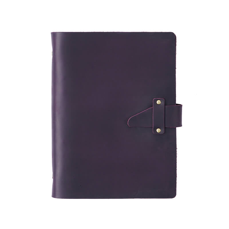 Vintage Crazy Horse Leather Ring Binder Journal A5 – Babylon Leather - Babylon LeatherBabylon LeatherJX03-Purple