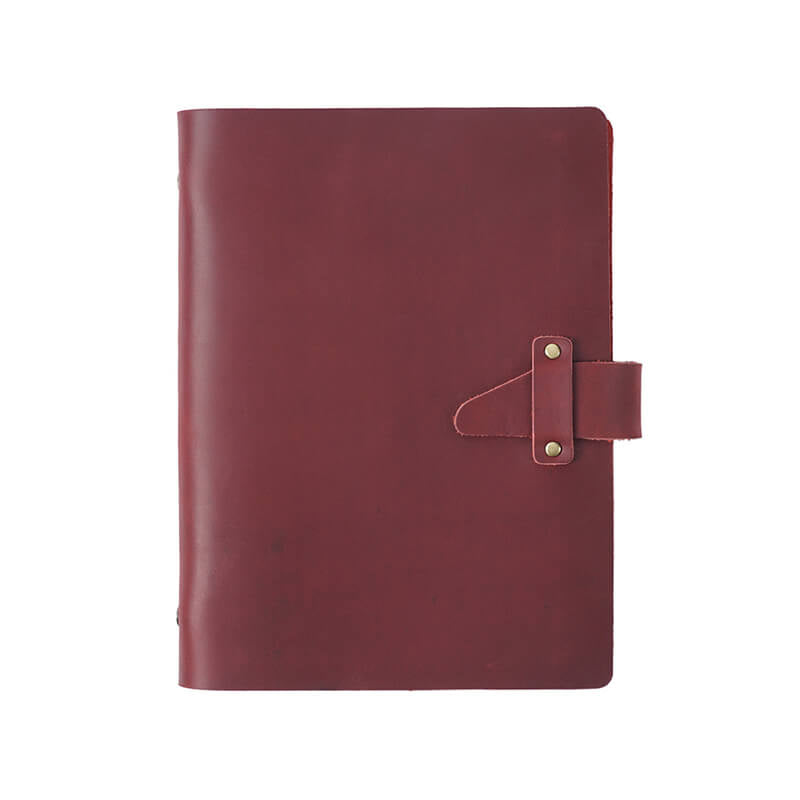 Vintage Crazy Horse Leather Ring Binder Journal A5 – Babylon Leather - Babylon LeatherBabylon LeatherJX03-Wine Red