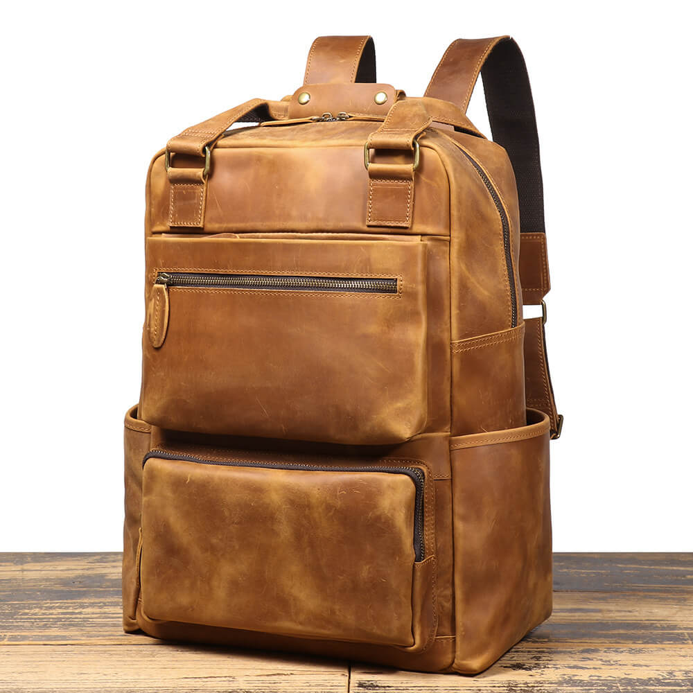 Vintage Durable Top Grain Leather Duffel Backpack – Babylon Leather - Babylon LeatherBabylon LeatherLJ070 - Brown