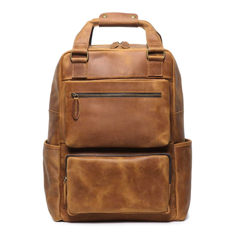 Vintage Durable Top Grain Leather Duffel Backpack – Babylon Leather - Babylon LeatherBabylon LeatherLJ070 - Brown
