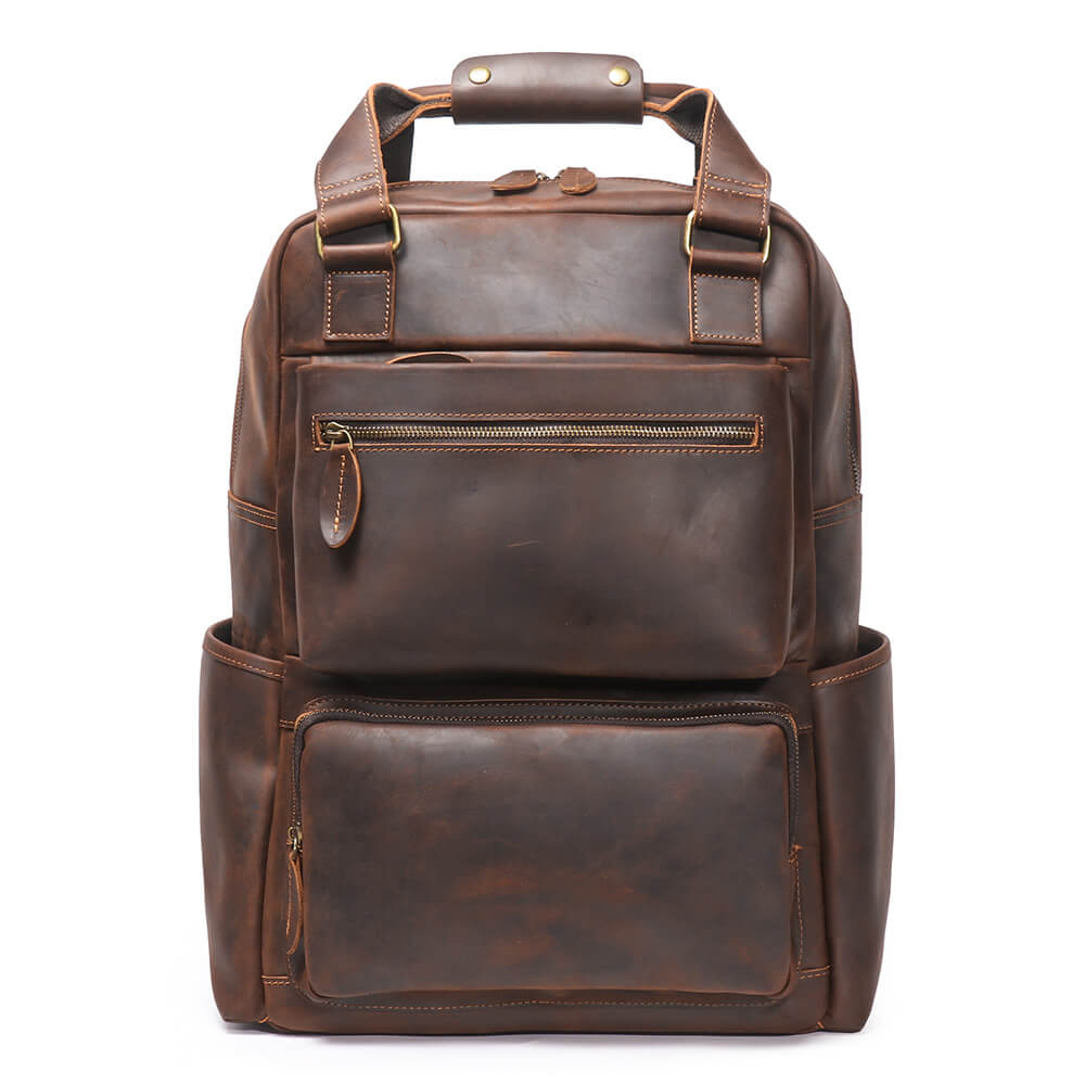 Vintage Durable Top Grain Leather Duffel Backpack – Babylon Leather - Babylon LeatherBabylon LeatherLJ070 - Coffee