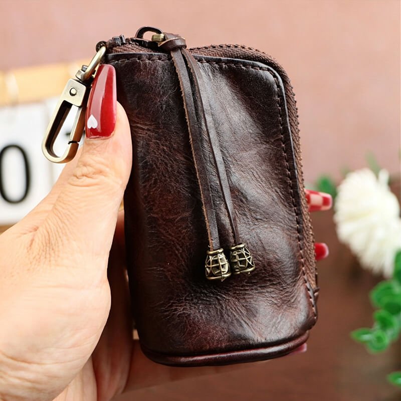 Vintage Leather Belt Key Pouch – Babylon Leather - Babylon LeatherBabylon LeatherLLZ83-Coffee