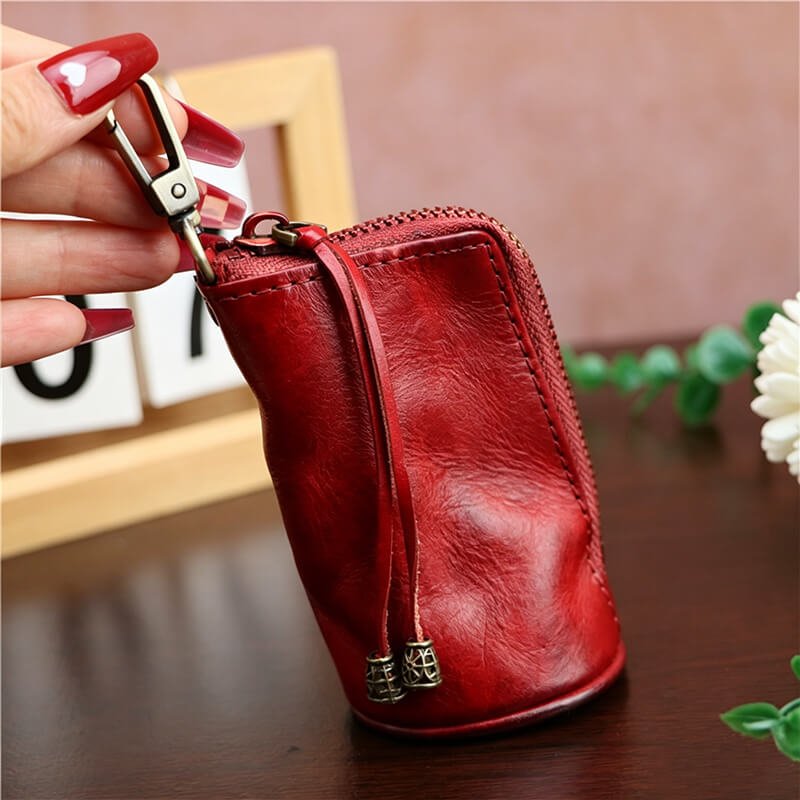 Vintage Leather Belt Key Pouch – Babylon Leather - Babylon LeatherBabylon LeatherLLZ83-Wine Red