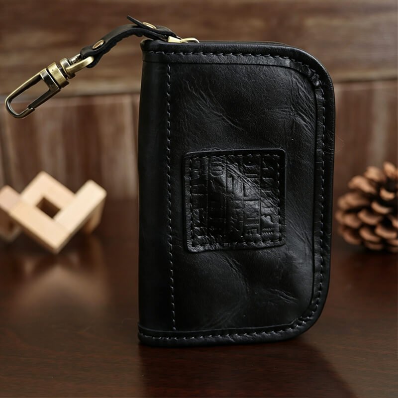 Vintage Leather Key Pouch – Babylon Leather - Babylon LeatherBabylon LeatherLLZ79-Black