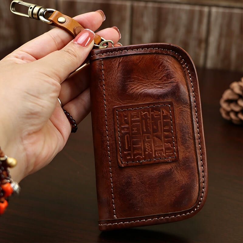 Vintage Leather Key Pouch – Babylon Leather - Babylon LeatherBabylon LeatherLLZ79-Brown