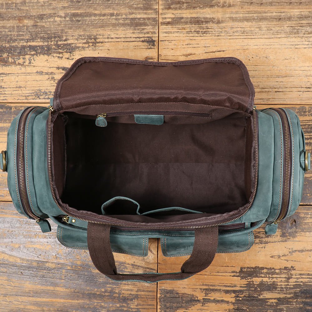 Vintage Leather Overnight Travel Bag – Babylon Leather - Babylon LeatherBabylon LeatherLJ084 - Peacock Blue