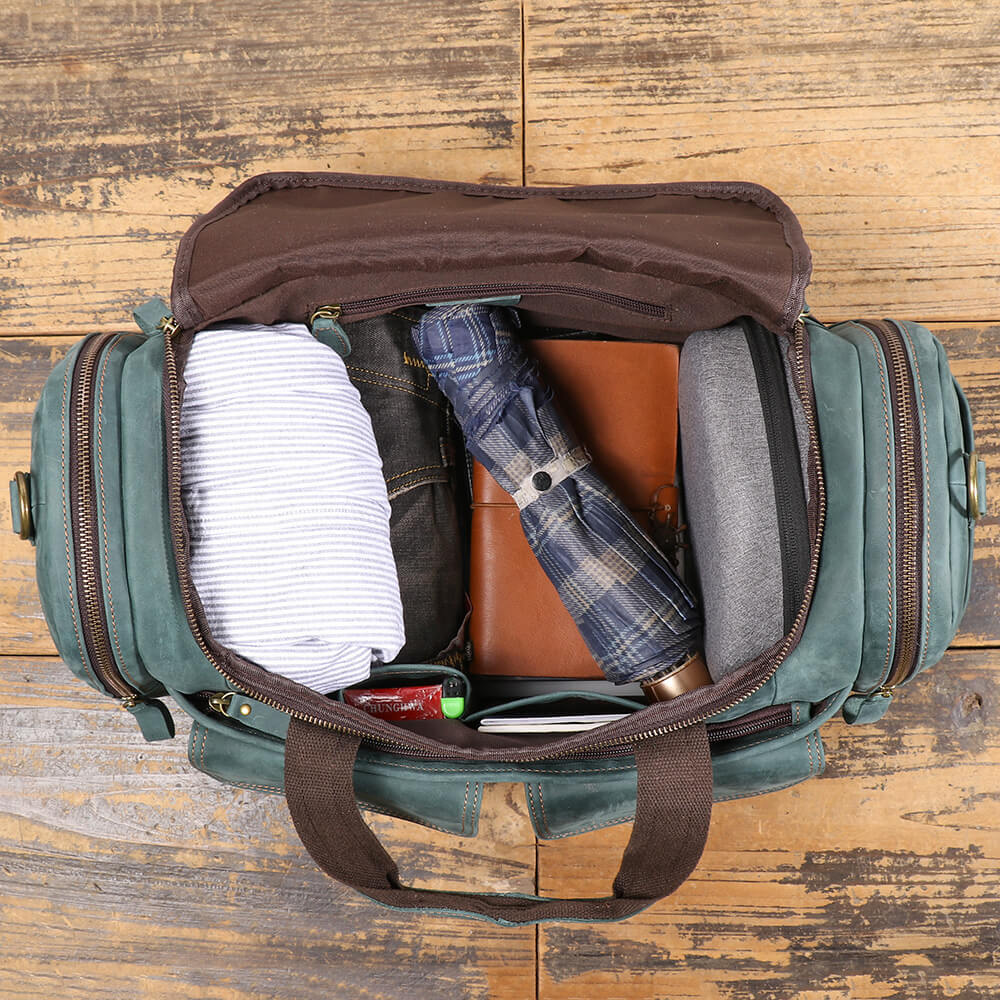 Vintage Leather Overnight Travel Bag – Babylon Leather - Babylon LeatherBabylon LeatherLJ084 - Peacock Blue