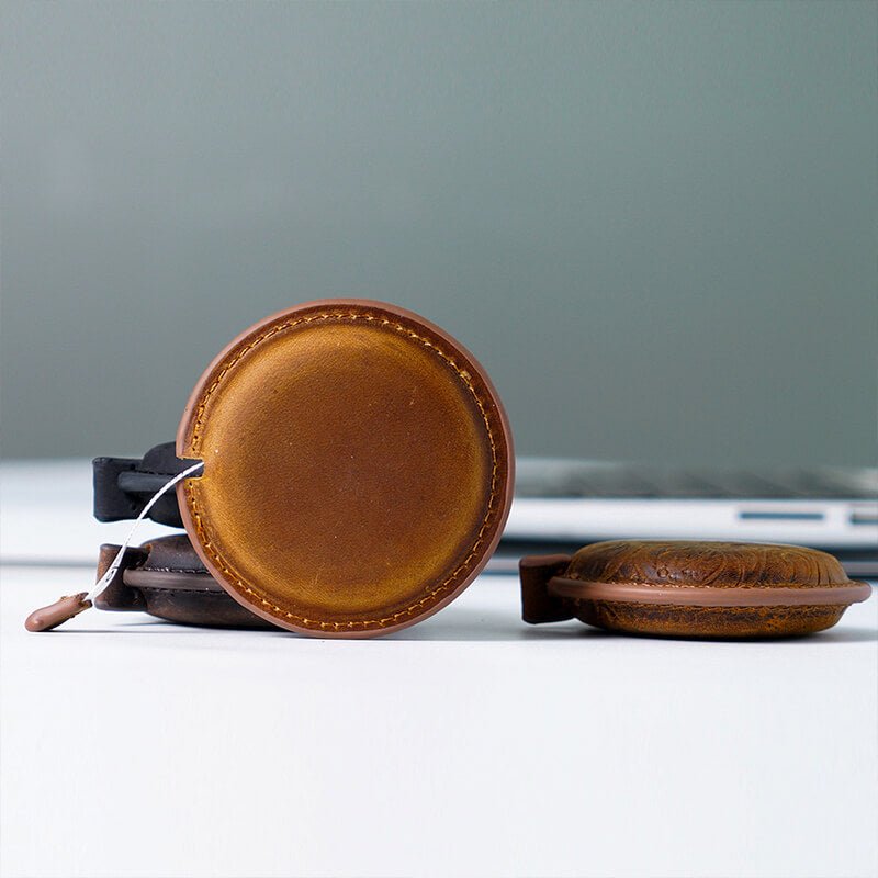 Vintage Leather Tape Measure Keychain – Babylon Leather - Babylon LeatherBabylon LeatherAN06-Round-Brown