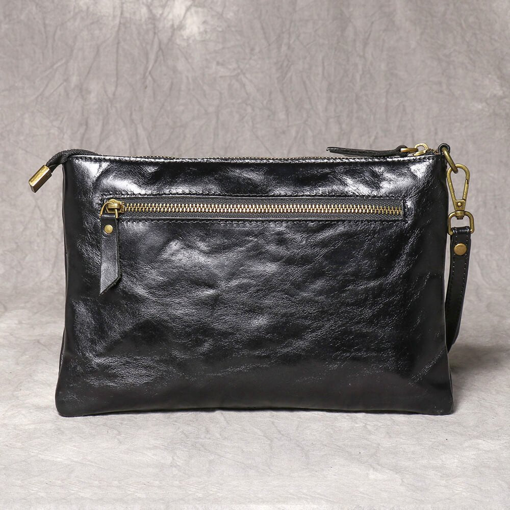 Vintage Leather Wristlet Clutch Bag – Babylon Leather - Babylon LeatherBabylon LeatherLJ064 - Black