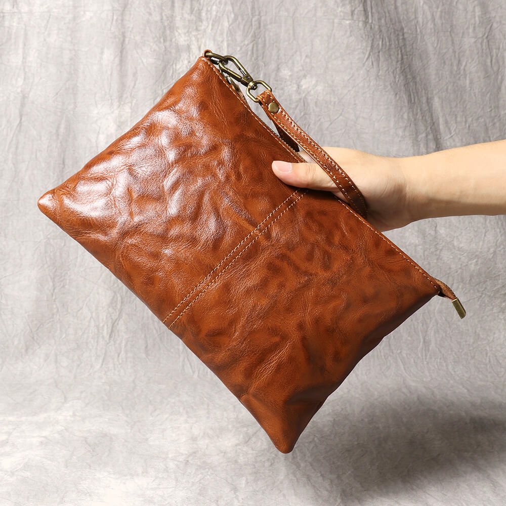 Vintage Leather Wristlet Clutch Bag – Babylon Leather - Babylon LeatherBabylon LeatherLJ064 - Black