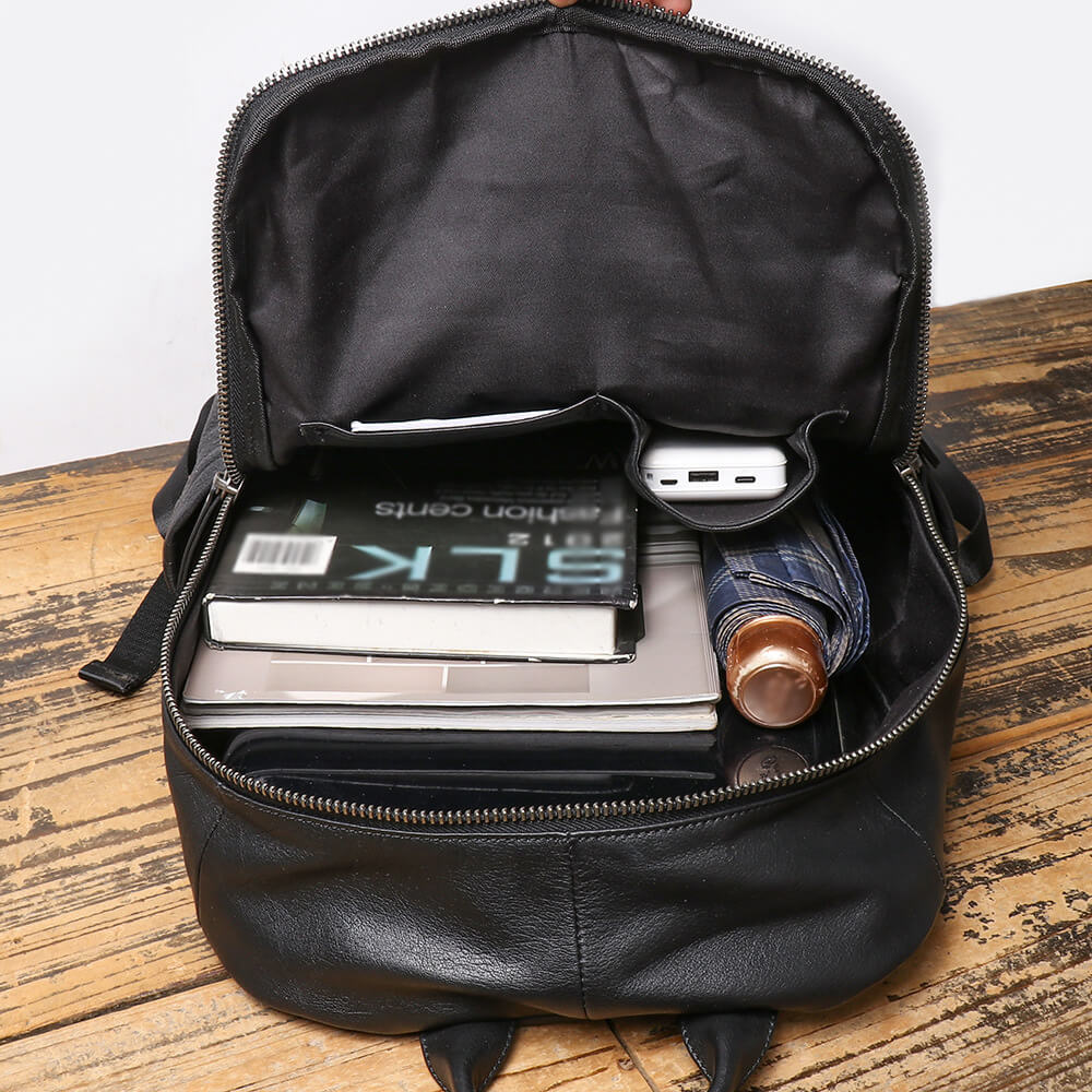 Vintage Men’s Leather Rucksack Backpack – Babylon Leather - Babylon LeatherBabylon LeatherLJ154-Black