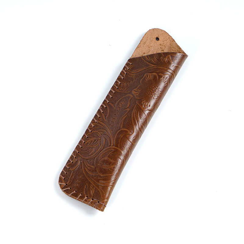 Vintage Single Pen Sleeve – Babylon Leather - Babylon LeatherBabylon LeatherAN22-Coffee-Carved Version-2 pcs