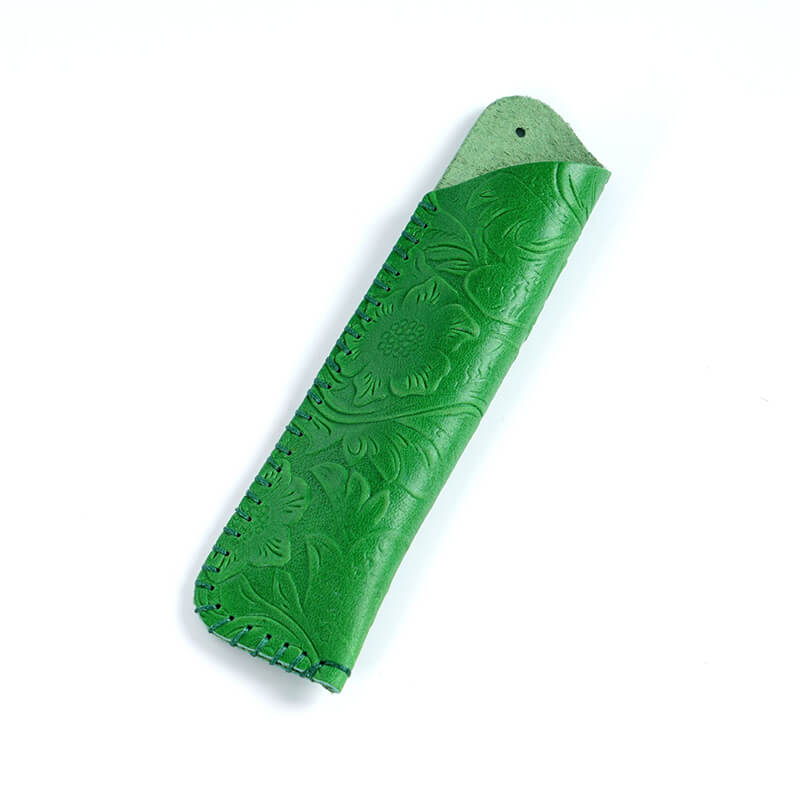 Vintage Single Pen Sleeve – Babylon Leather - Babylon LeatherBabylon LeatherAN22-Green-Carved Version-2 pcs