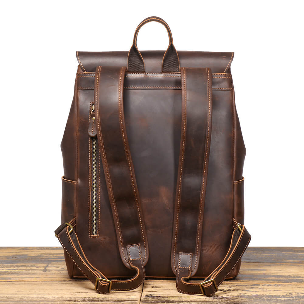 Vintage Top - Grain Leather Backpack for Men – Babylon Leather - Babylon LeatherBabylon LeatherLJ152-Black