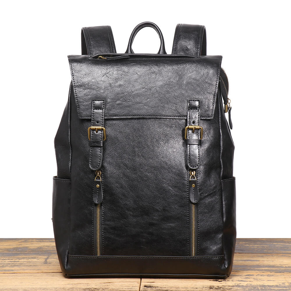 Vintage Top - Grain Leather Backpack for Men – Babylon Leather - Babylon LeatherBabylon LeatherLJ152-Black