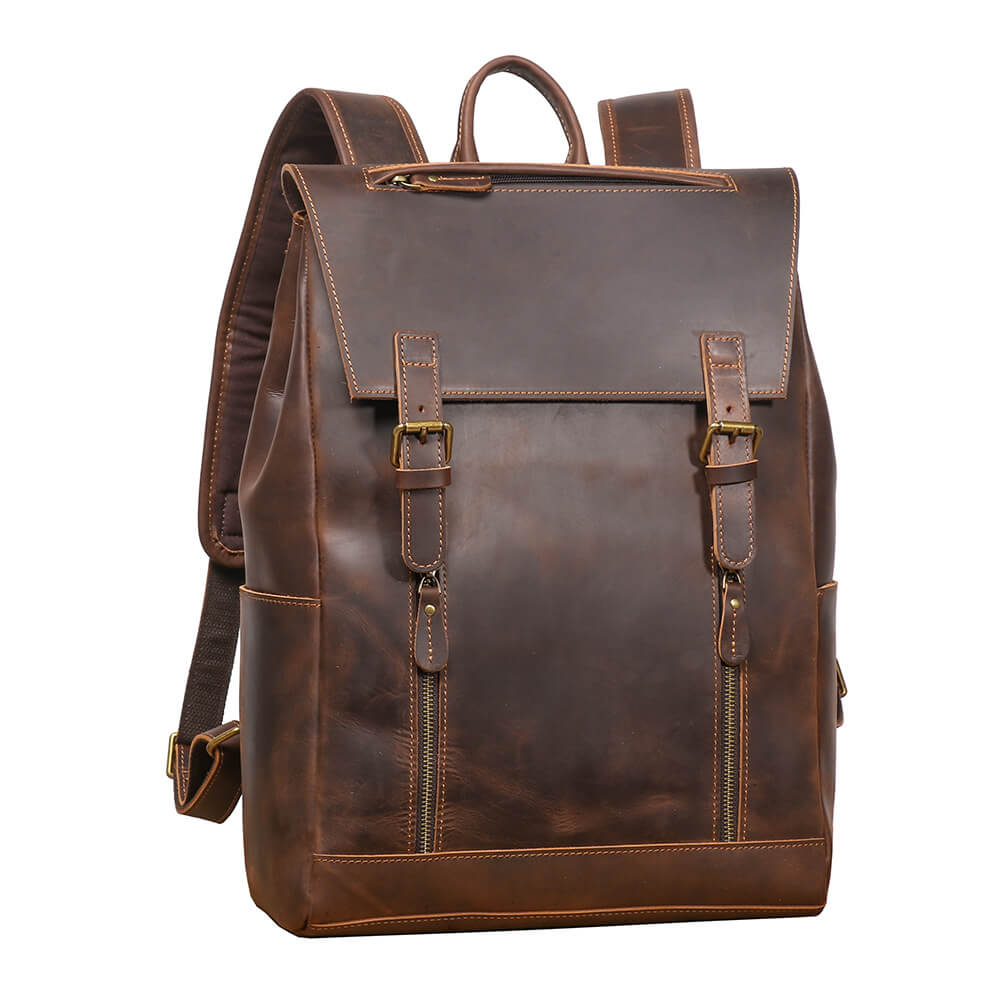 Vintage Top - Grain Leather Backpack for Men – Babylon Leather - Babylon LeatherBabylon LeatherLJ152-Black