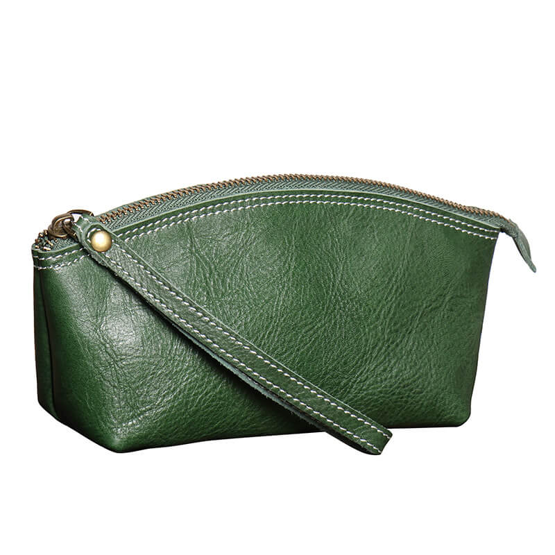 Vintage Top - Grain Leather Compact Clutch Pouch – Babylon Leather - Babylon LeatherBabylon LeatherLJ143-Green