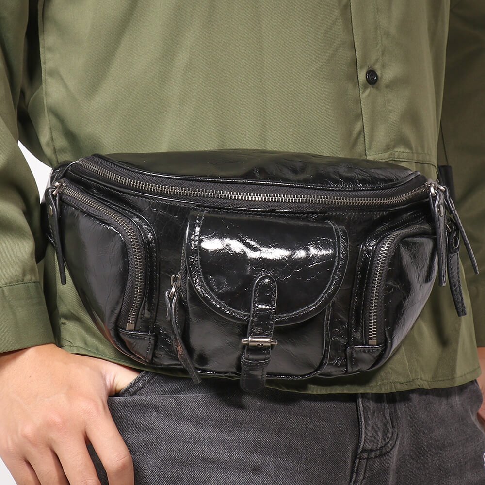 Vintage Top - Grain Leather Crossbody Sling Bag – Babylon Leather - Babylon LeatherBabylon LeatherLJ141-Black