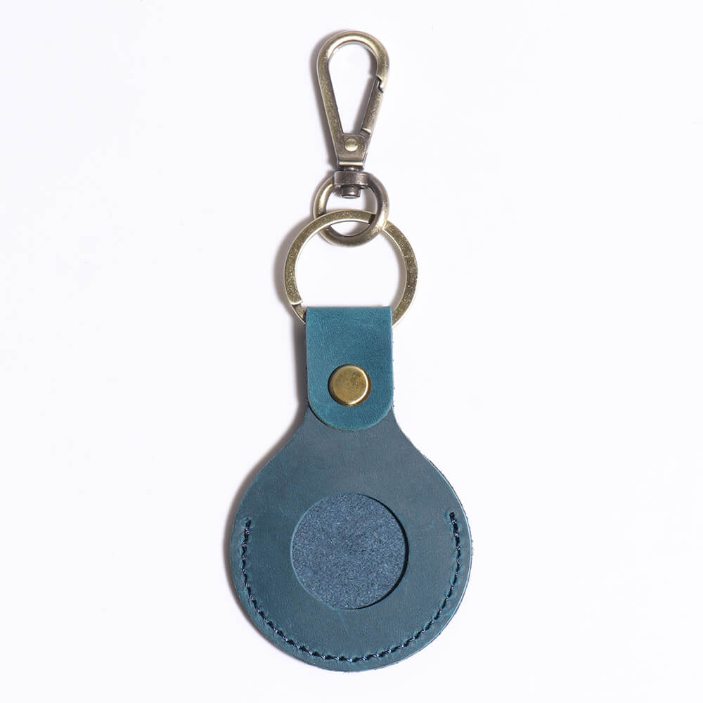 Vintage Top - Grain Leather GPS Tracker AirTag Holder with Metal Clip – Babylon Leather - Babylon LeatherBabylon LeatherLJ138-Blue