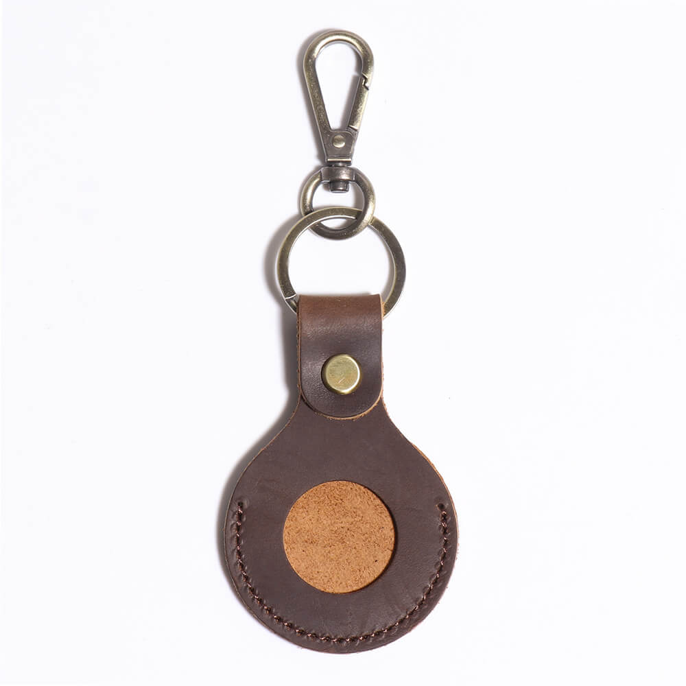 Vintage Top - Grain Leather GPS Tracker AirTag Holder with Metal Clip – Babylon Leather - Babylon LeatherBabylon LeatherLJ138-Coffee