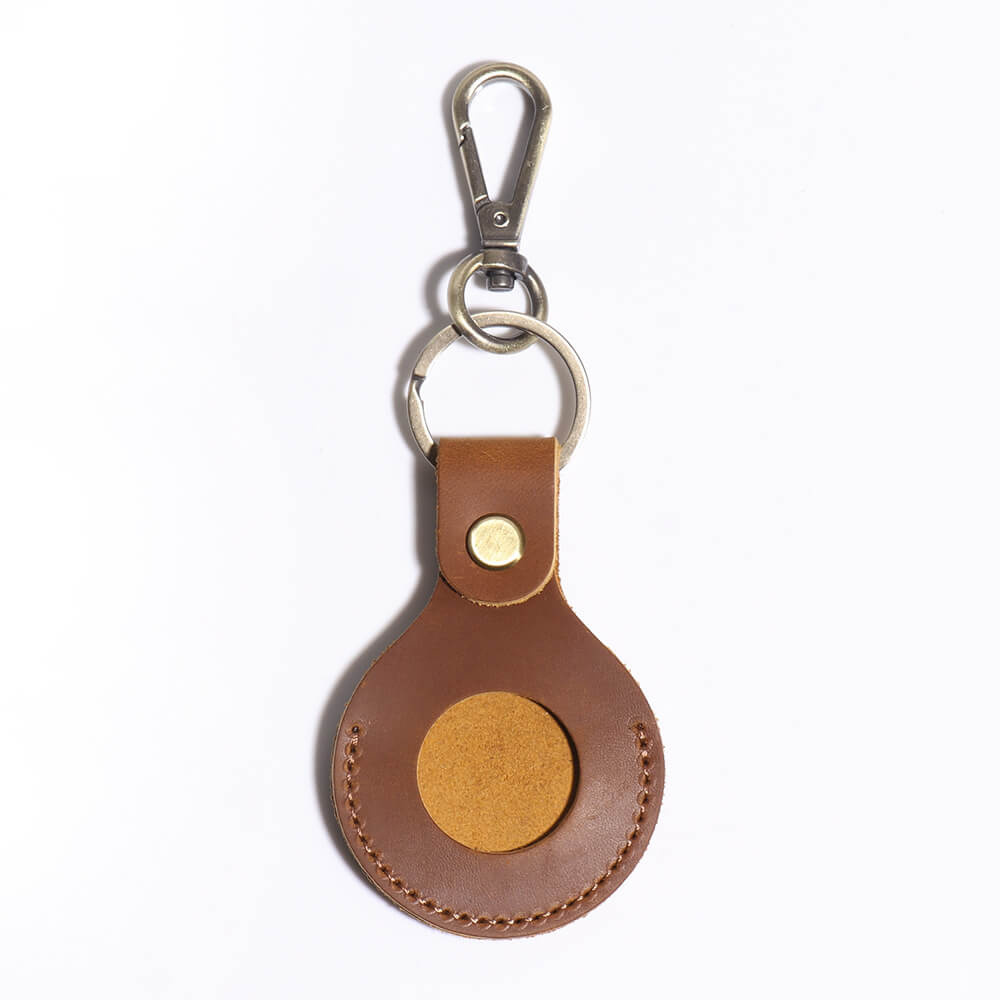 Vintage Top - Grain Leather GPS Tracker AirTag Holder with Metal Clip – Babylon Leather - Babylon LeatherBabylon LeatherLJ138-Coffee