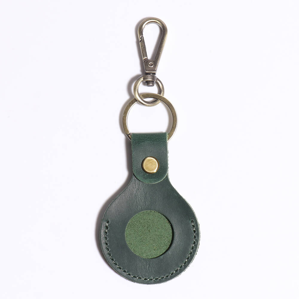 Vintage Top - Grain Leather GPS Tracker AirTag Holder with Metal Clip – Babylon Leather - Babylon LeatherBabylon LeatherLJ138-Green