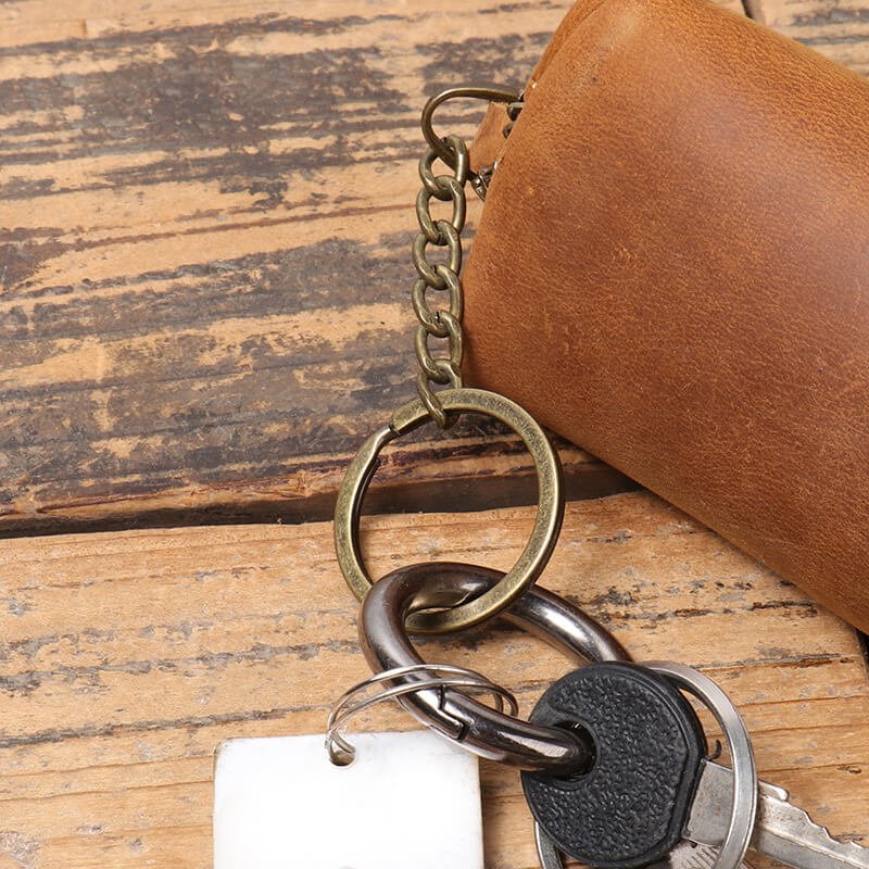 Vintage Top - Grain Leather Key Holder Pouch – Babylon Leather - Babylon LeatherBabylon LeatherLJ118-Brown