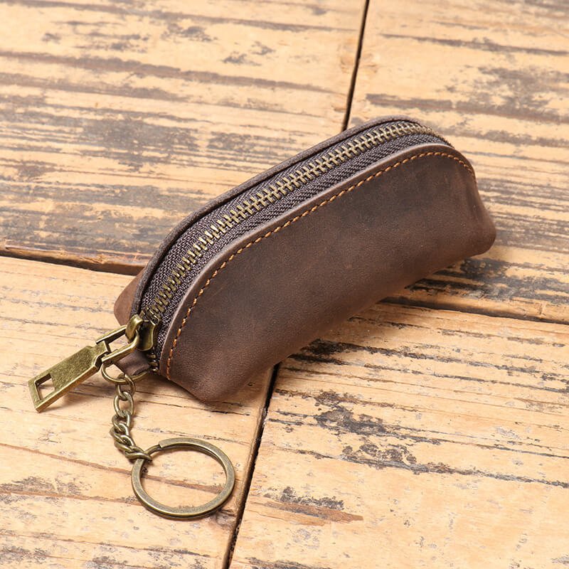 Vintage Top - Grain Leather Key Holder Pouch – Babylon Leather - Babylon LeatherBabylon LeatherLJ118-Dark Brown