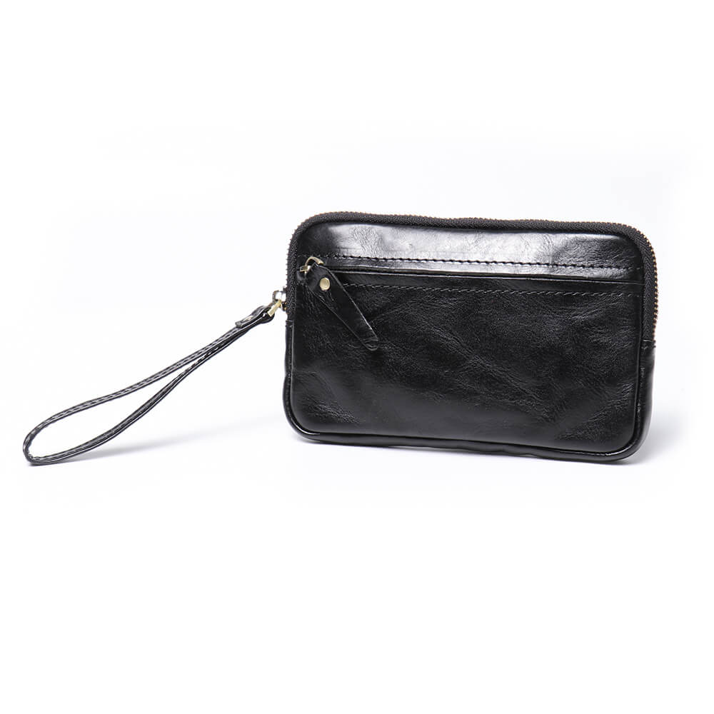 Vintage Top - Grain Leather Multi - Pocket Wristlet Wallet – Babylon Leather - Babylon LeatherBabylon LeatherLJ121-Black