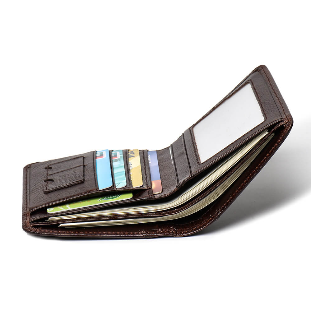🎁 Vintage Top Grain Leather RFID Wallet – Babylon Leather - Babylon LeatherBabylon LeatherLJ088 - Coffee