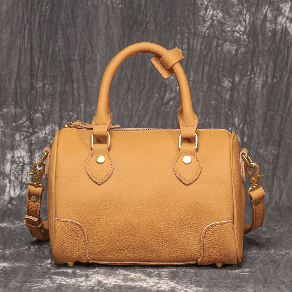 Vintage Top - Grain Leather Satchel Handbag Crossbody Bag – Babylon Leather - Babylon LeatherBabylon LeatherLJ145-Yellow