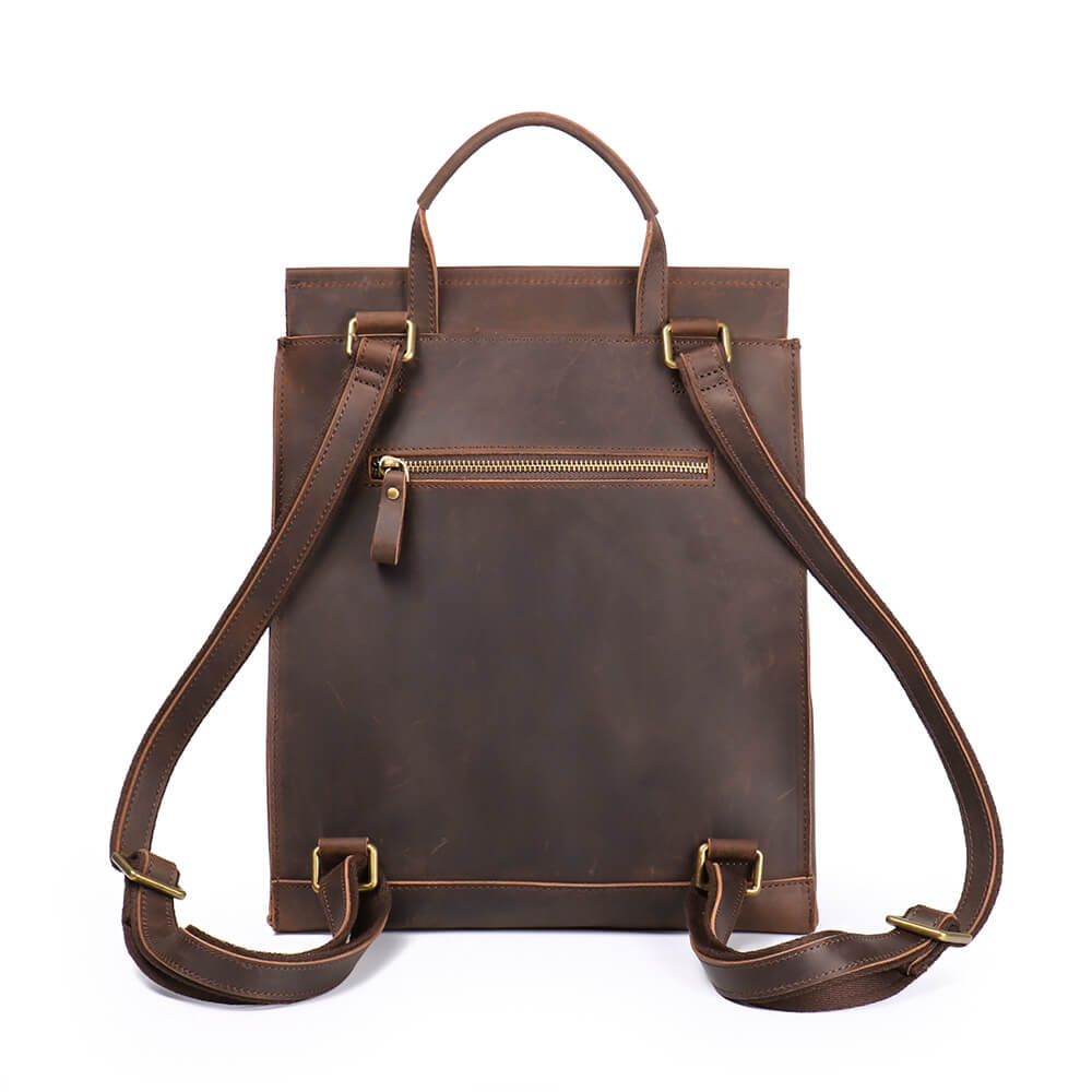 Vintage Top - Grain Leather Tote Backpack – Babylon Leather - Babylon LeatherBabylon LeatherLJ112-Dark Brown