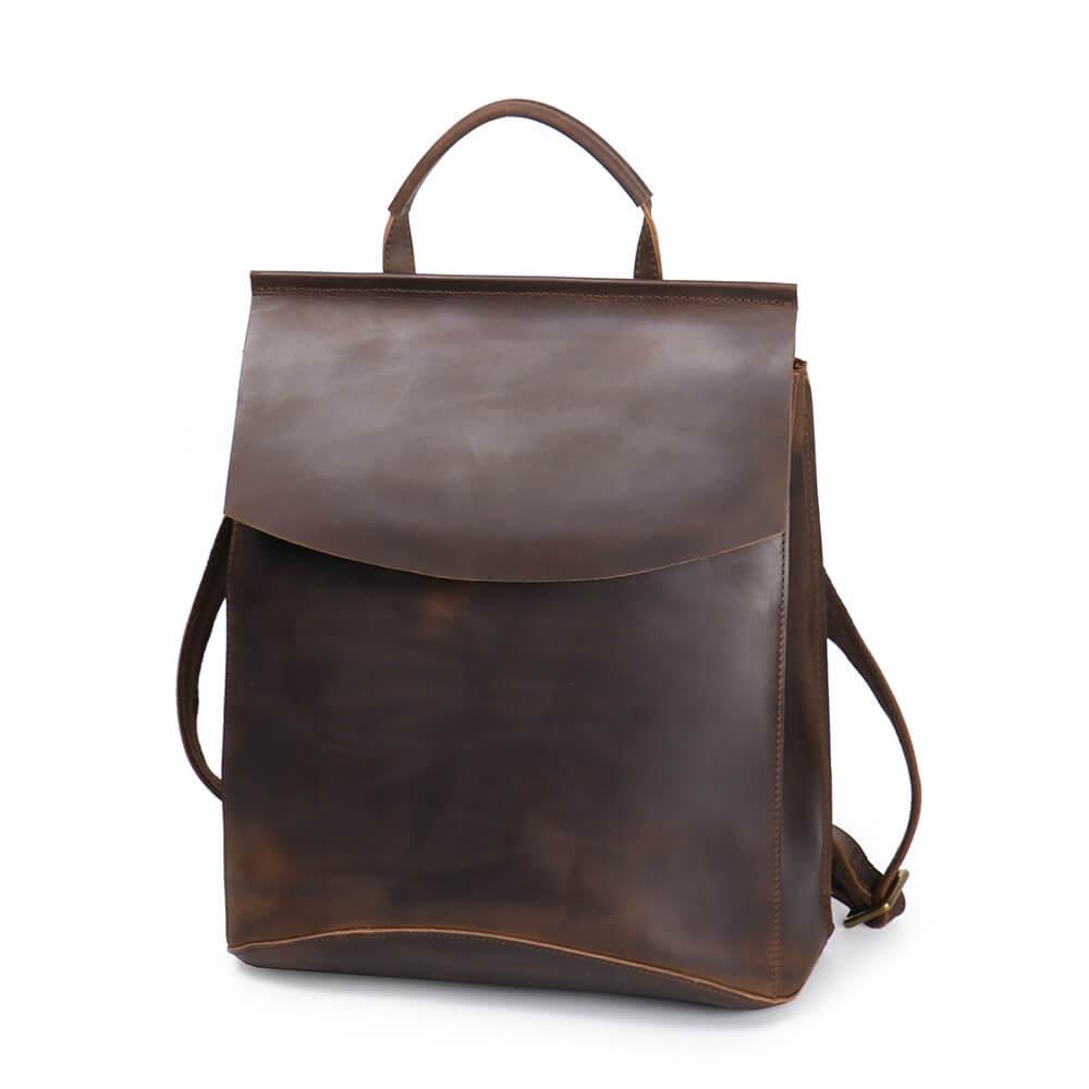 Vintage Top - Grain Leather Tote Backpack – Babylon Leather - Babylon LeatherBabylon LeatherLJ112-Dark Brown