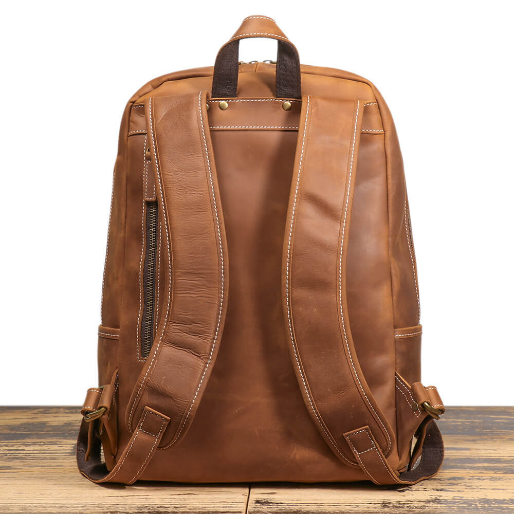 Vintage Top Grain Leather Travel Backpack for Men – Babylon Leather - Babylon LeatherBabylon LeatherLJ092 - Brown