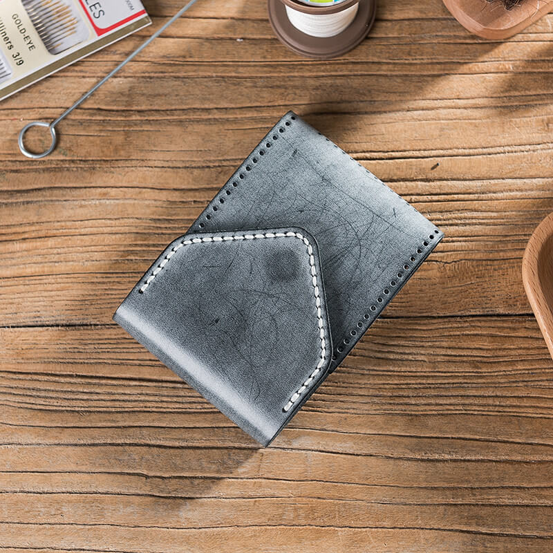 Vintage Waxed Leather Driver License Holder DIY Kit – Babylon Leather - Babylon LeatherBabylon LeatherLZ62-Black-Fog Wax Leather