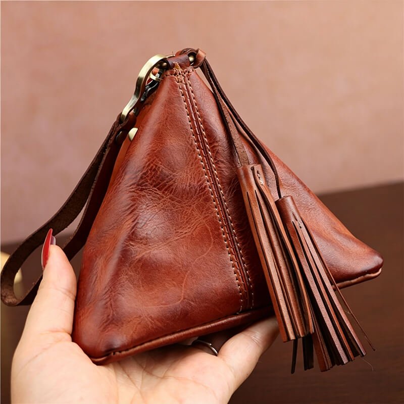 Vintage Zongzi - Shaped Leather Coin Purse – Babylon Leather - Babylon LeatherBabylon LeatherLLZ11-Brown