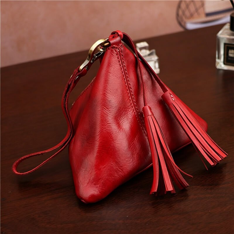Vintage Zongzi - Shaped Leather Coin Purse – Babylon Leather - Babylon LeatherBabylon LeatherLLZ11-Red