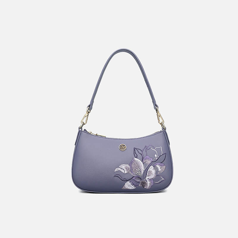Voice of Light Leather Embroidery Shoulder Bag – Babylon Leather - Babylon LeatherBabylon LeatherTX147-Purple
