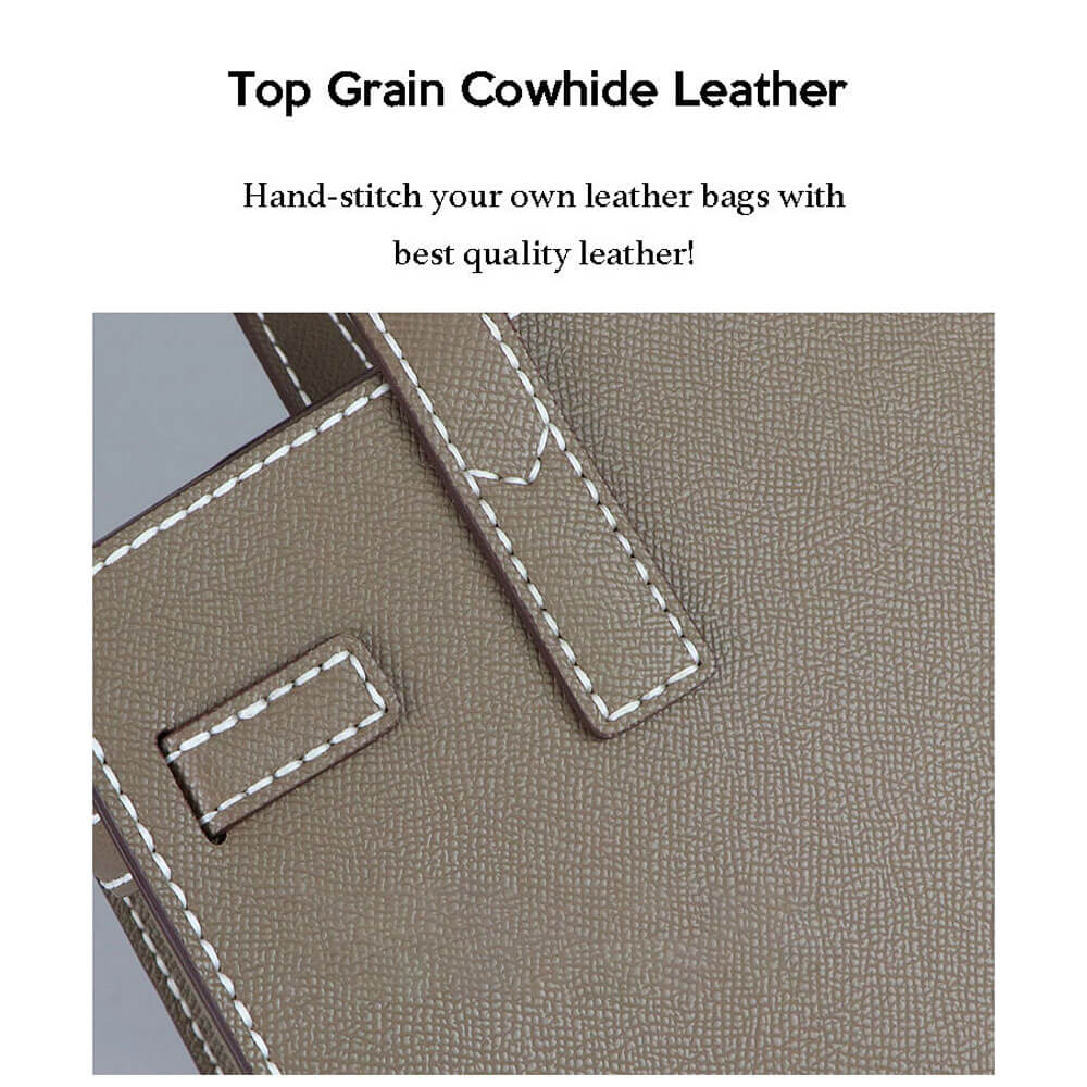 Walker Satchel Leather Bag DIY Kit – Babylon Leather - Babylon LeatherBabylon LeatherSY95 - Brown - Epsom Leather - White