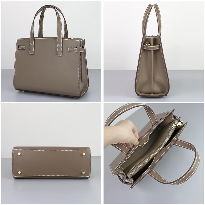 Walker Satchel Leather Bag DIY Kit – Babylon Leather - Babylon LeatherBabylon LeatherSY95 - Brown - Epsom Leather - White