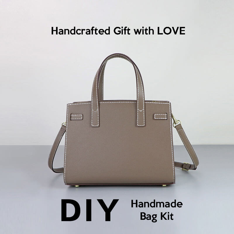 Walker Satchel Leather Bag DIY Kit – Babylon Leather - Babylon LeatherBabylon LeatherSY95 - Brown - Epsom Leather - White
