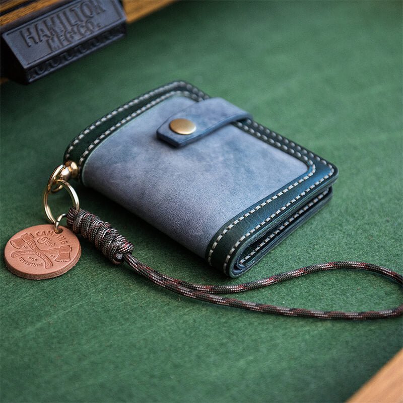 Wallet DIY Leather Kit with Hand Sanitizer Strap — Babylon Leather - Babylon LeatherBabylon LeatherLZ59-Blue-Veg Tanned Leather