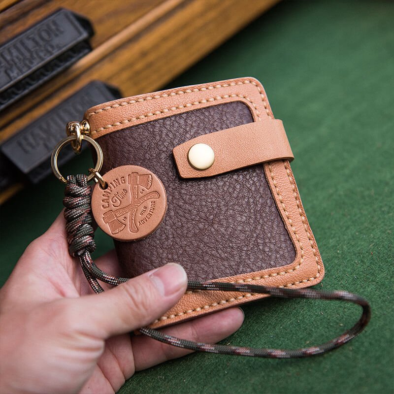 Wallet DIY Leather Kit with Hand Sanitizer Strap — Babylon Leather - Babylon LeatherBabylon LeatherLZ59-Soft Veg Tanned Leather Coffee & Tan