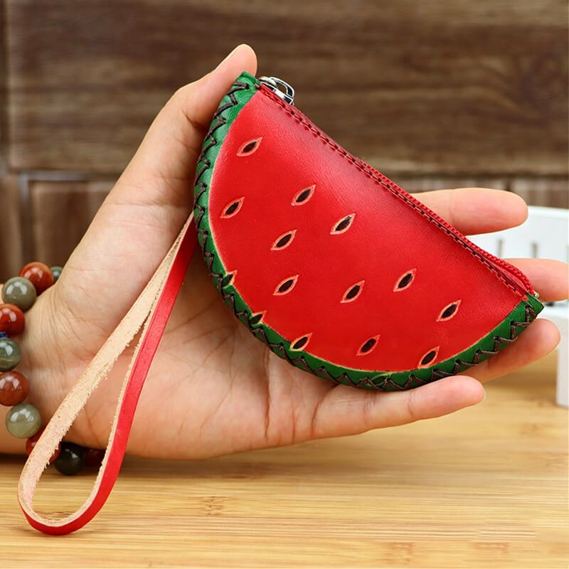 Watermelon - Shaped Leather Coin Purse – Babylon Leather - Babylon LeatherBabylon LeatherLLZ50-Red