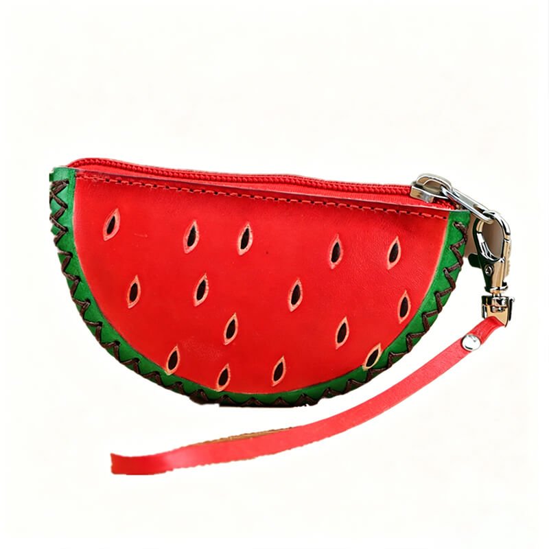 Watermelon - Shaped Leather Coin Purse – Babylon Leather - Babylon LeatherBabylon LeatherLLZ50-Red