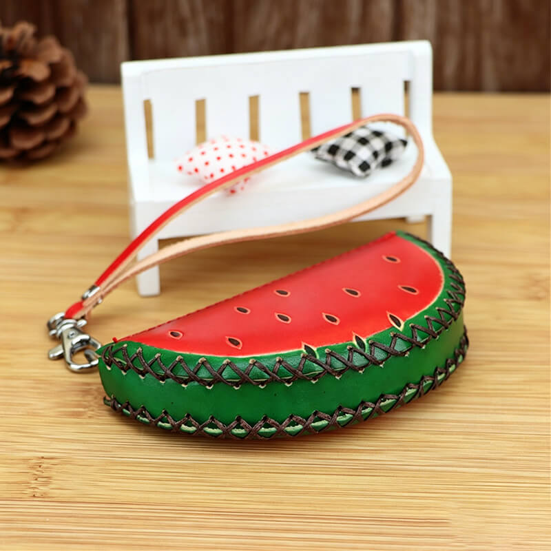Watermelon - Shaped Leather Coin Purse – Babylon Leather - Babylon LeatherBabylon LeatherLLZ50-Red