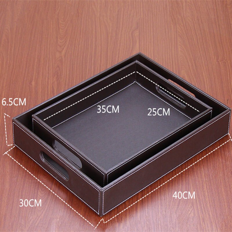 Waterproof Rectangular Serving Tray, 2 Sizes – Babylon Leather - Babylon LeatherBabylon LeatherRH02-Coffee-Small-With Holes