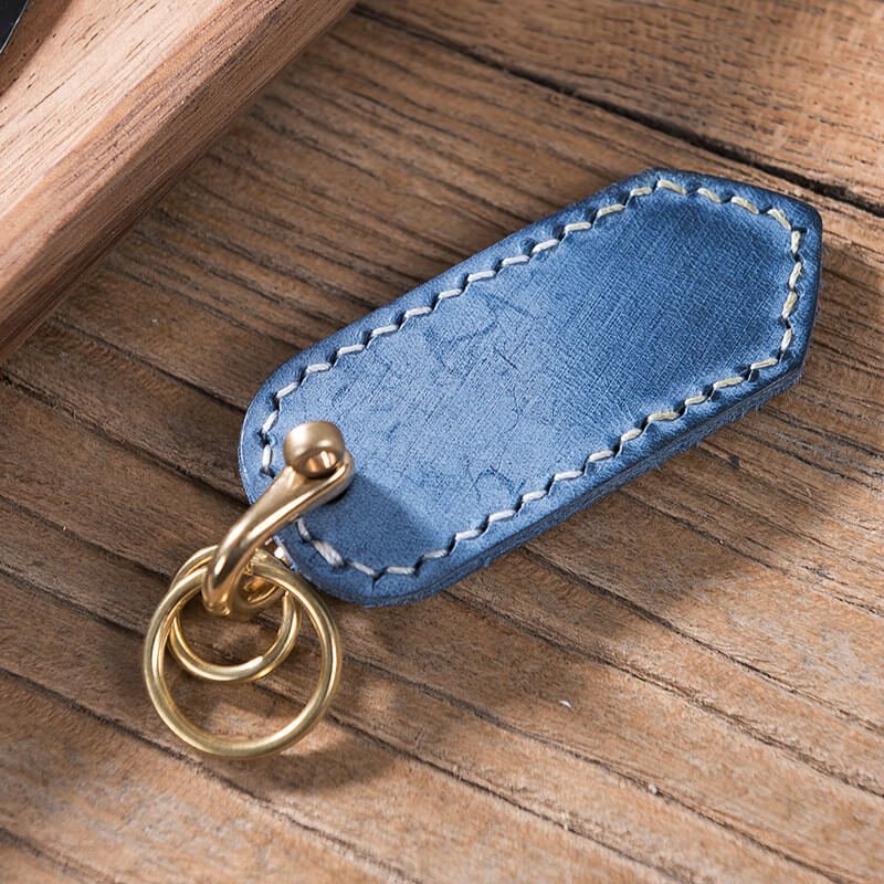 Waxed Leather DIY Keychain Craft Kit – Babylon Leather - Babylon LeatherBabylon LeatherLZ70-Blue-Fog Wax Leather